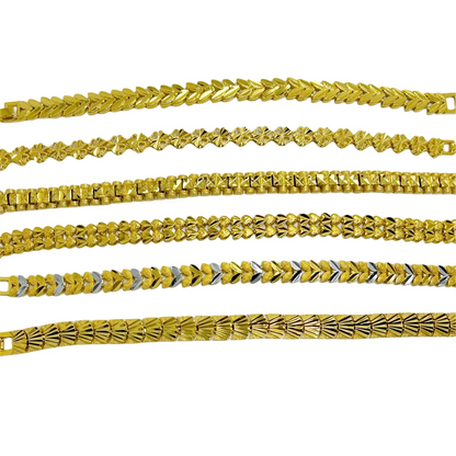 Elegant Crown & Heart Charm Bracelet – Gold Stainless Steel Wide Chain Wristwear