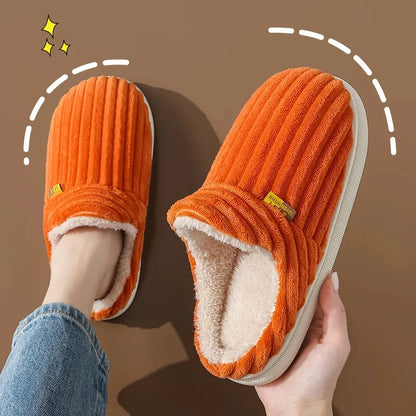 Soft Plush Winter Slippers – Warm Fuzzy Indoor Comfort Shoes