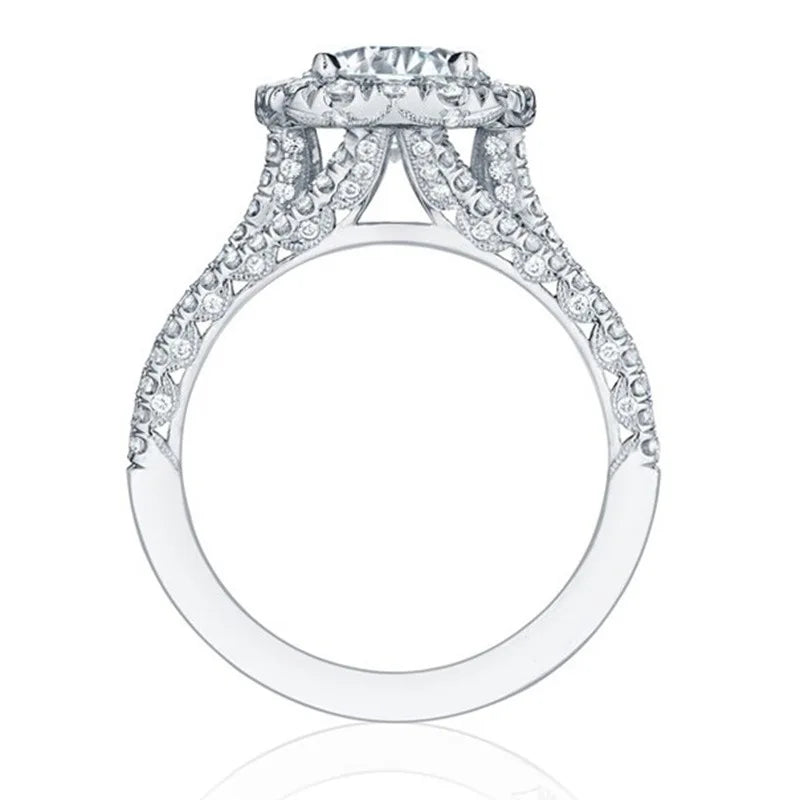 Classic Light Luxury Moissanite Ring – Square Cut Sterling Silver Women’s Jewelry