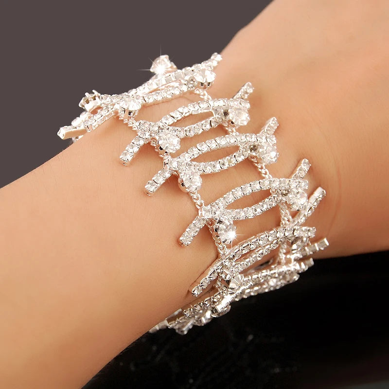 Luxury Zircon Charm Bracelet – 925 Silver Crystal Elegance Jewelry
