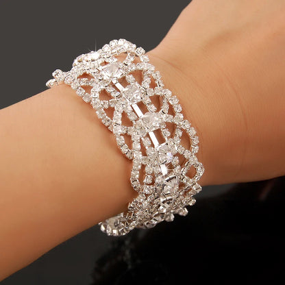 Luxury Zircon Charm Bracelet – 925 Silver Crystal Elegance Jewelry