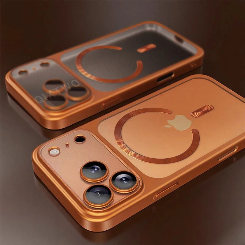Crystal Shield Magnetic Wireless Charging Phone Case – Matte Transparent Protection Series