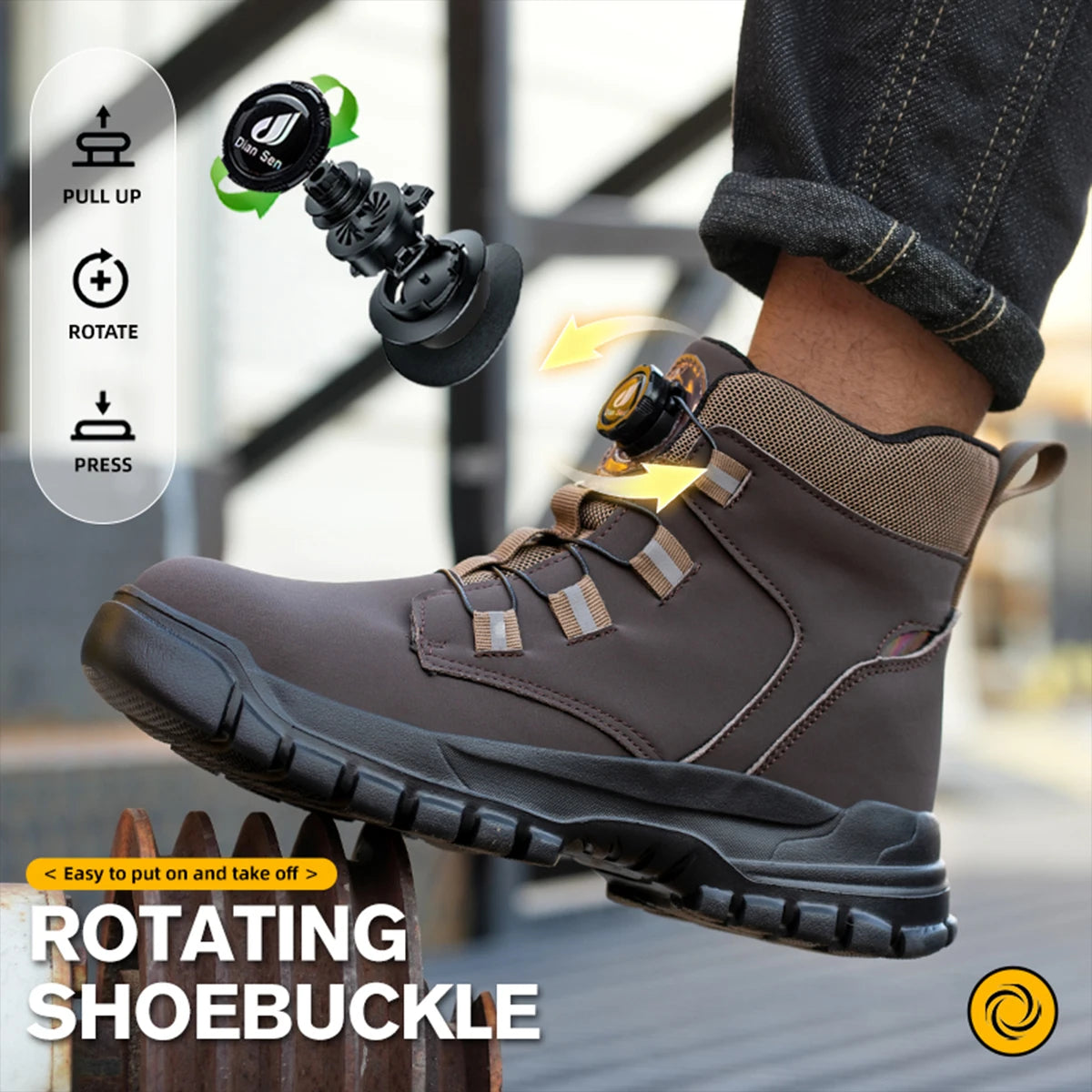 Heavy-Duty Waterproof Work Boots – Steel Toe Anti-Puncture Protection
