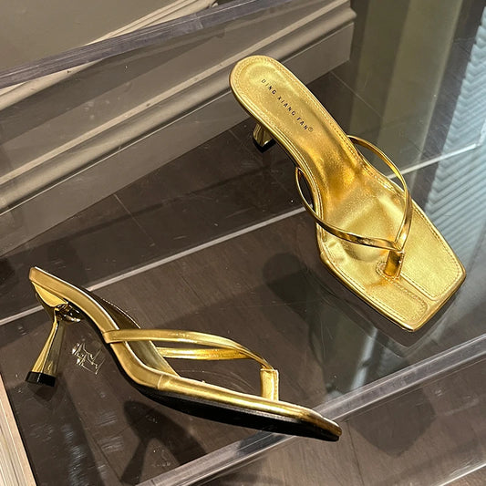 ELEGANT FASHION WOMEN HEEL SLIPPERS
