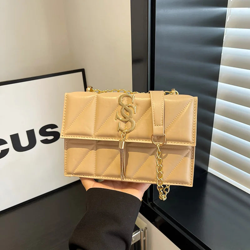 Trendy Quilted Square Crossbody Bag for Women