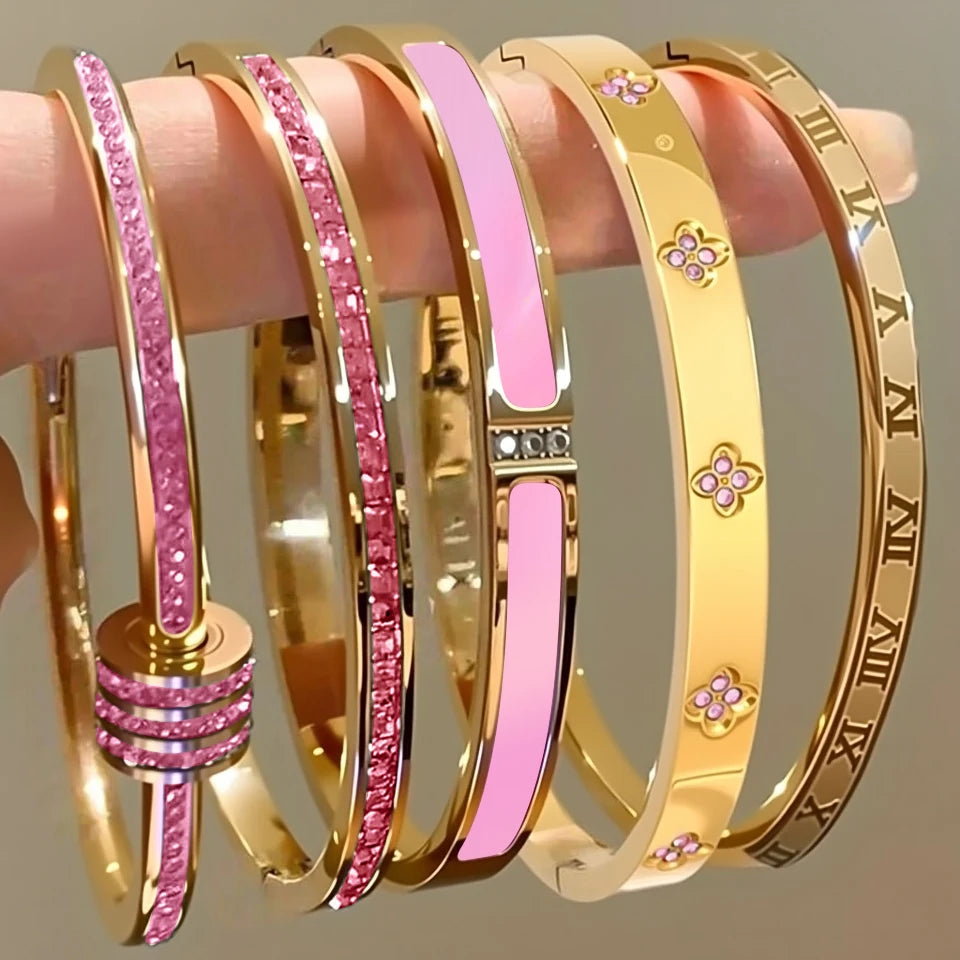 Elegant Stack Bangles Set – Sparkling Fashion Women Bracelet Gift