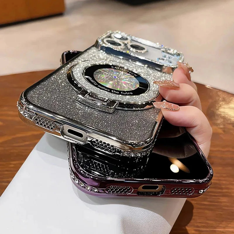 MAGNETIC CLEAR DIAMOND SHINE PHONE PROTECTION CASE