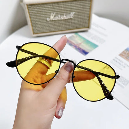 Retro Circular Sunglasses for Men & Women – Classic Metal Frame Shades