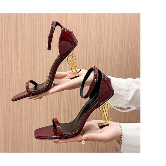 Open Toe Elegant Strap Sandals with Modern Slim Heel Summer Look