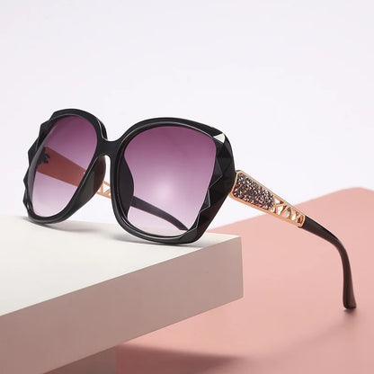 Elegant UV Protection Sunglasses with Sparkling Diamond-Inspired Finish