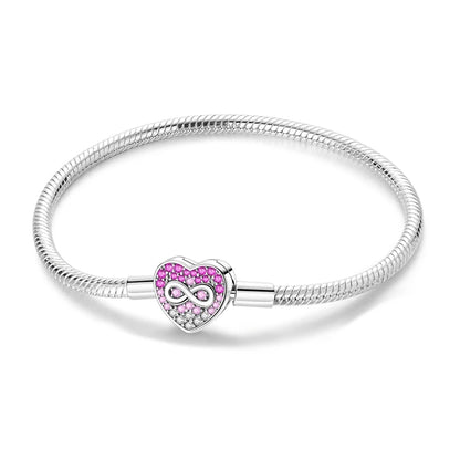 Elegant Heart Charm Bracelet – 925 Silver DIY Beads Jewelry