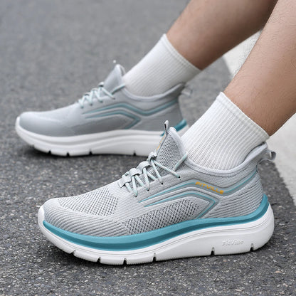 Wide Fit Men’s Athletic Shoes – Thick Sole Lightweight Casual Sneakers