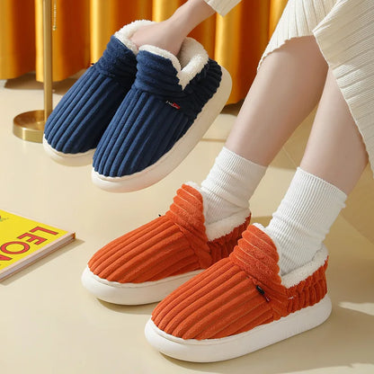 Soft Plush Winter Slippers – Warm Fuzzy Indoor Comfort Shoes