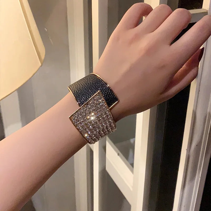 Luxury Diamond-Inspired Elastic Bracelet – Women Rose Gold Zircon Fashion Bangle