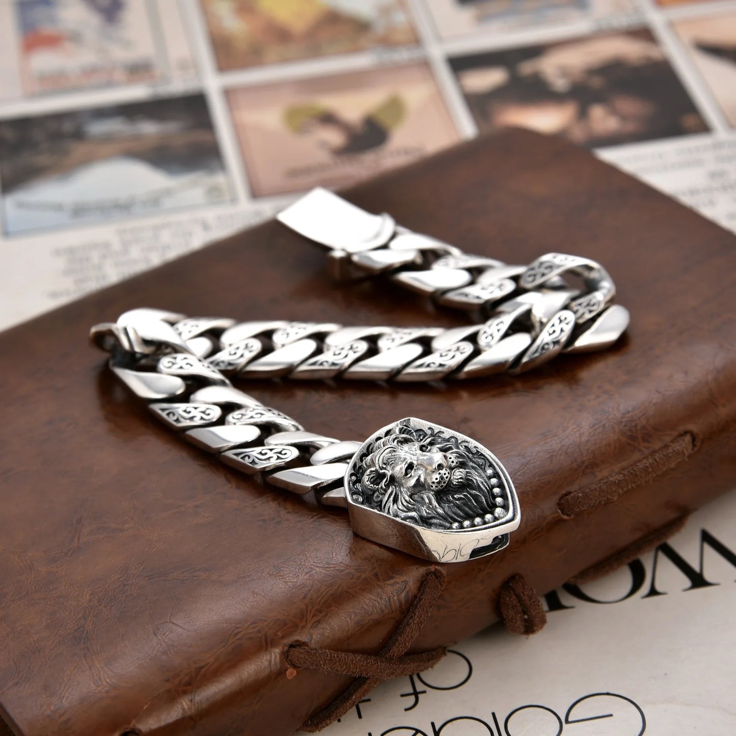 Luxury Men Lion Chain Bracelet – Bold Personality Cuban Jewelry