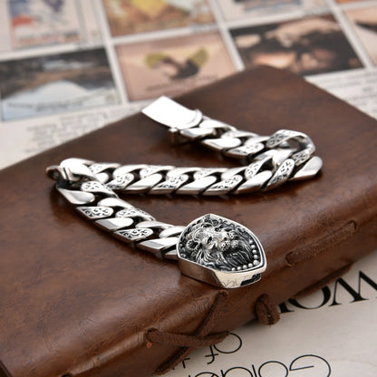 Luxury Men Lion Chain Bracelet – Bold Personality Cuban Jewelry