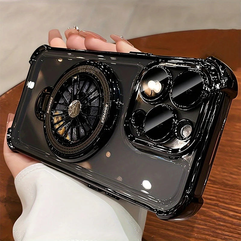 360° Rotating Magnetic Stand Phone Case – Clear Armor Plating Protection Cover
