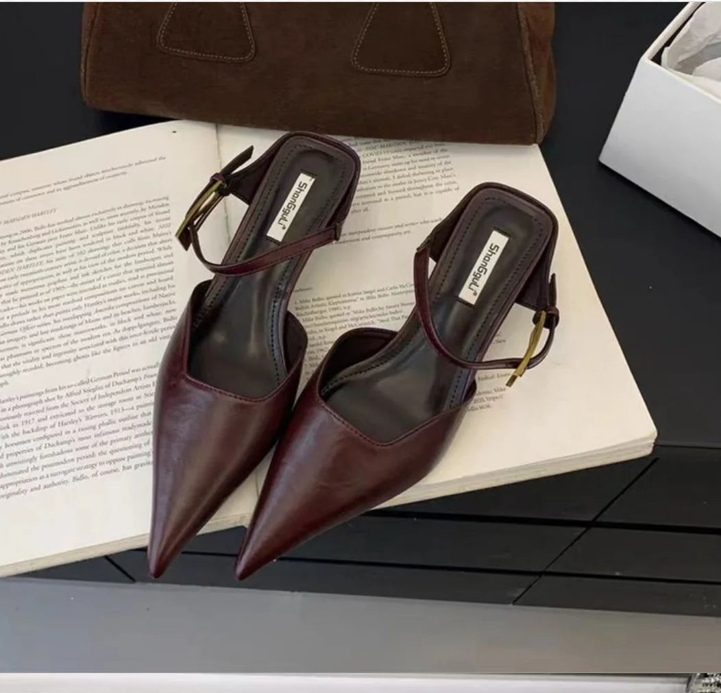 MODERN BUCKLE STRAP HIGH HEEL SLINGBACK