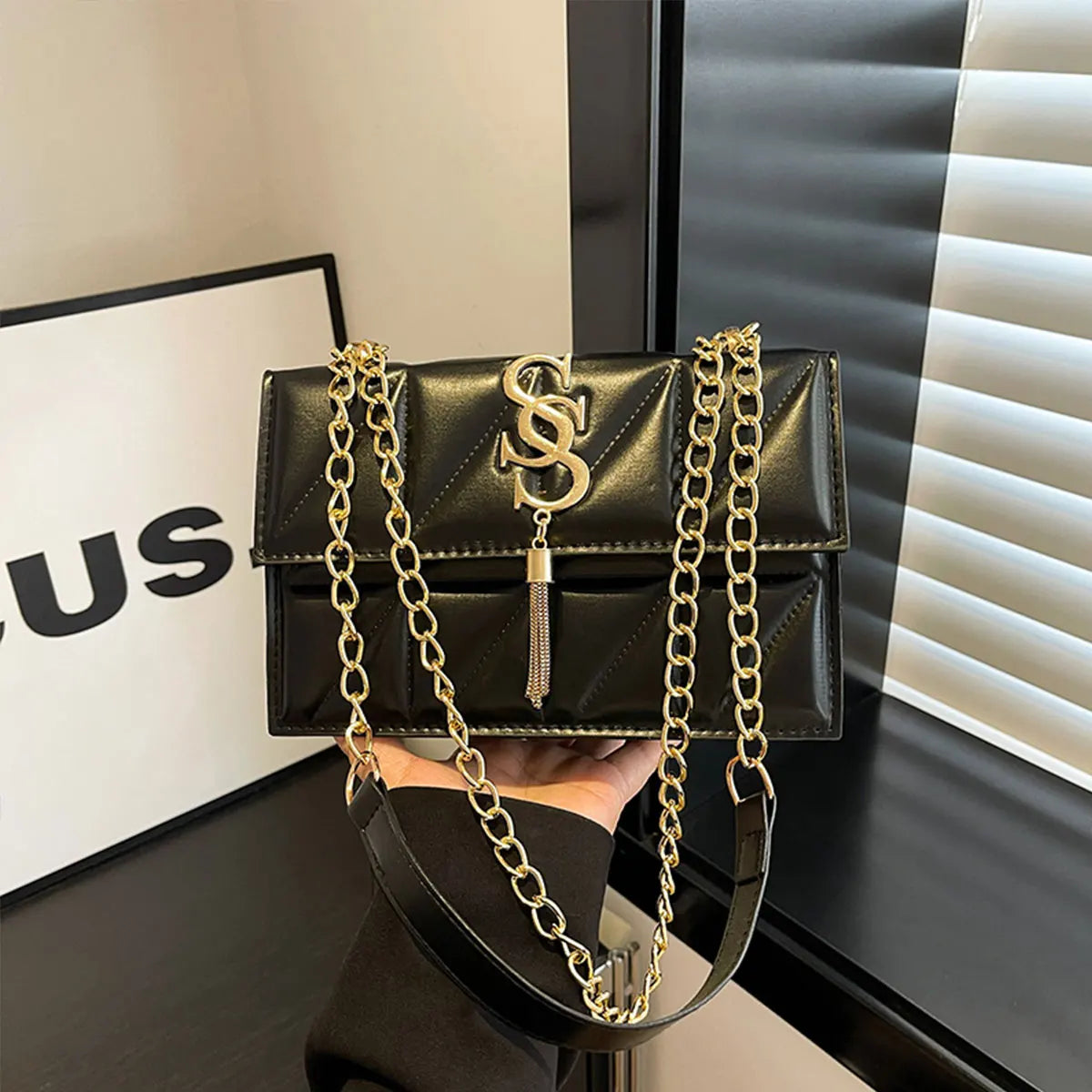 Trendy Quilted Square Crossbody Bag for Women