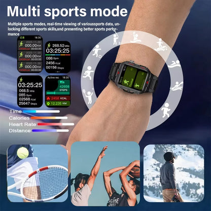 Outdoor Sports Smart Watch – LED Flashlight & Health Monitoring
