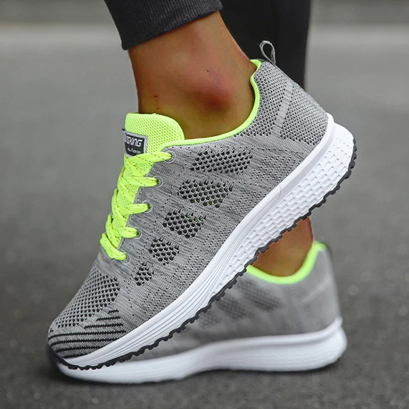 Women’s Lace-Up Casual Flats Sneakers – Soft Lightweight Everyday Shoes