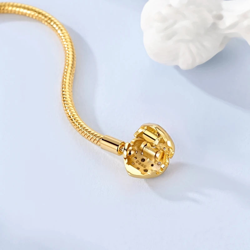 Elegant Heart Charm Bracelet – 925 Silver DIY Beads Jewelry