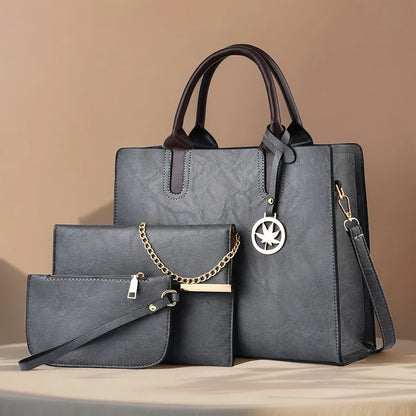 All-in-One Women Bag Set – Stylish 3PCS Tote & Shoulder Bag Collection