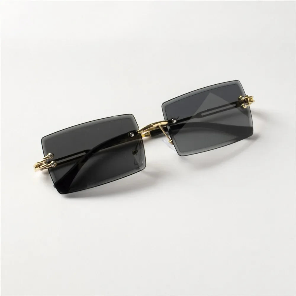 Unisex Fashion Rimless Sun Glasses – Minimal Travel Style Eyewear Pack