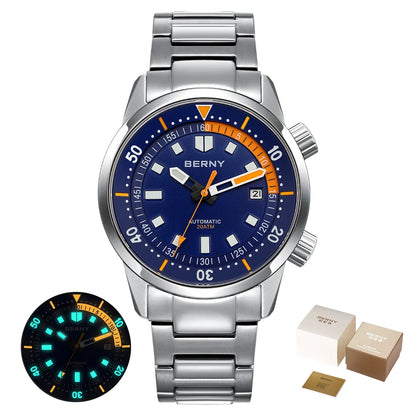 Professional 200M Automatic Diver Watch – Sapphire Luminous Steel Edition