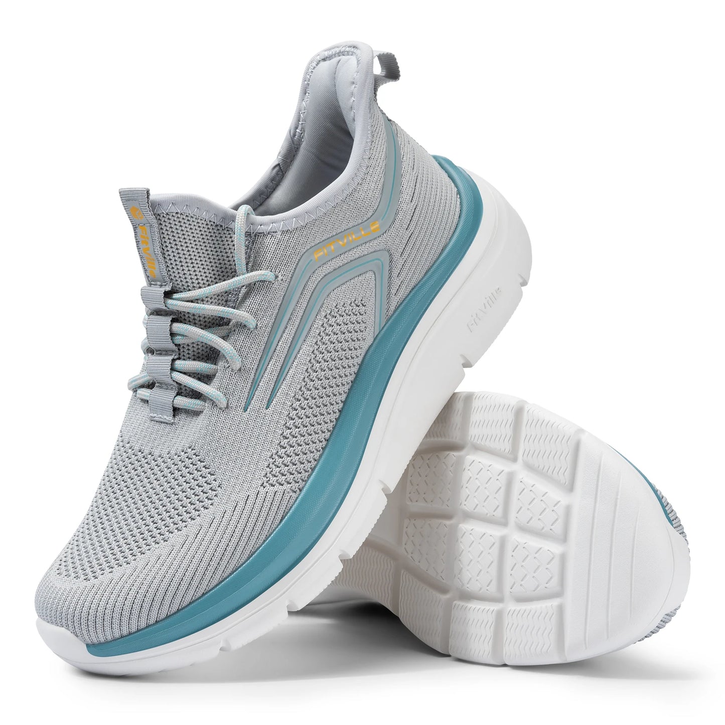 Wide Fit Men’s Athletic Shoes – Thick Sole Lightweight Casual Sneakers