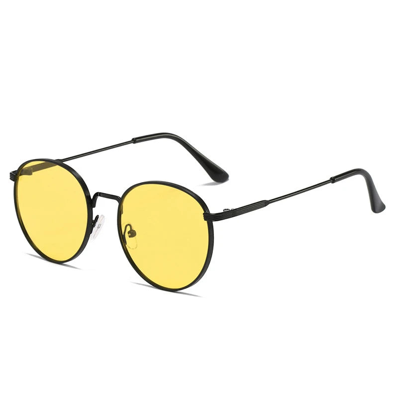 Retro Circular Sunglasses for Men & Women – Classic Metal Frame Shades