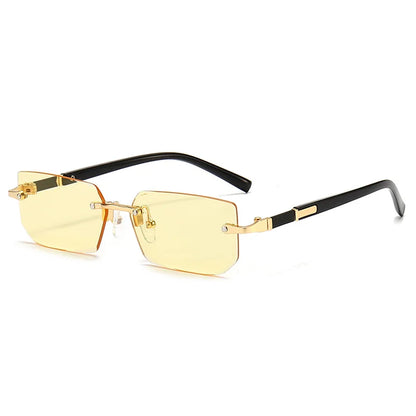 Small Rectangle Rimless Shades – Trendy Summer Unisex Sunglasses