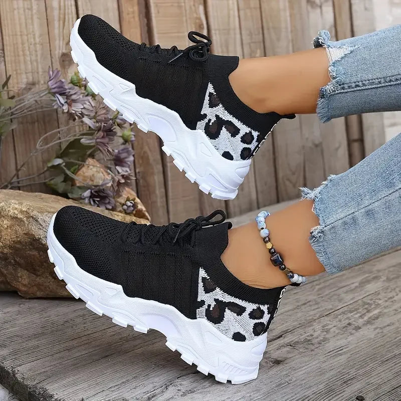 WildStep Leopard Sneakers – Breathable Air Mesh Street Style Shoes