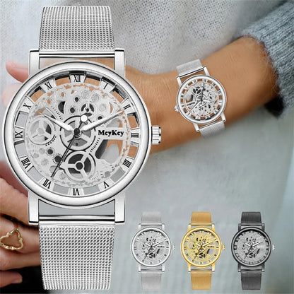 MODERN SKELETON MESH FASHION WATCH