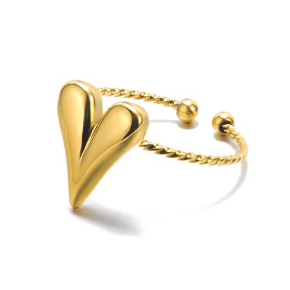 Classic Wedding Couple Rings – Gold Tone Stainless Steel Band Set