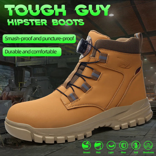Heavy-Duty Waterproof Work Boots – Steel Toe Anti-Puncture Protection