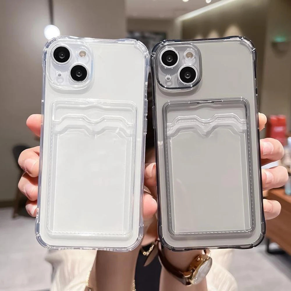 Clear Card Holder Phone Case – Slim Wallet Back Cover