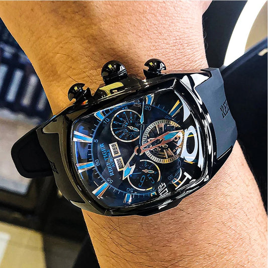 Luxury Barrel Design Automatic Watch – Stainless Steel Mechanical Edition