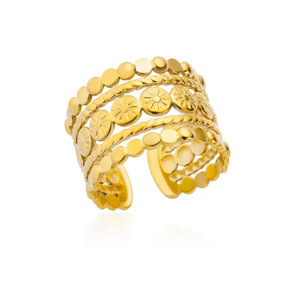 Classic Wedding Couple Rings – Gold Tone Stainless Steel Band Set