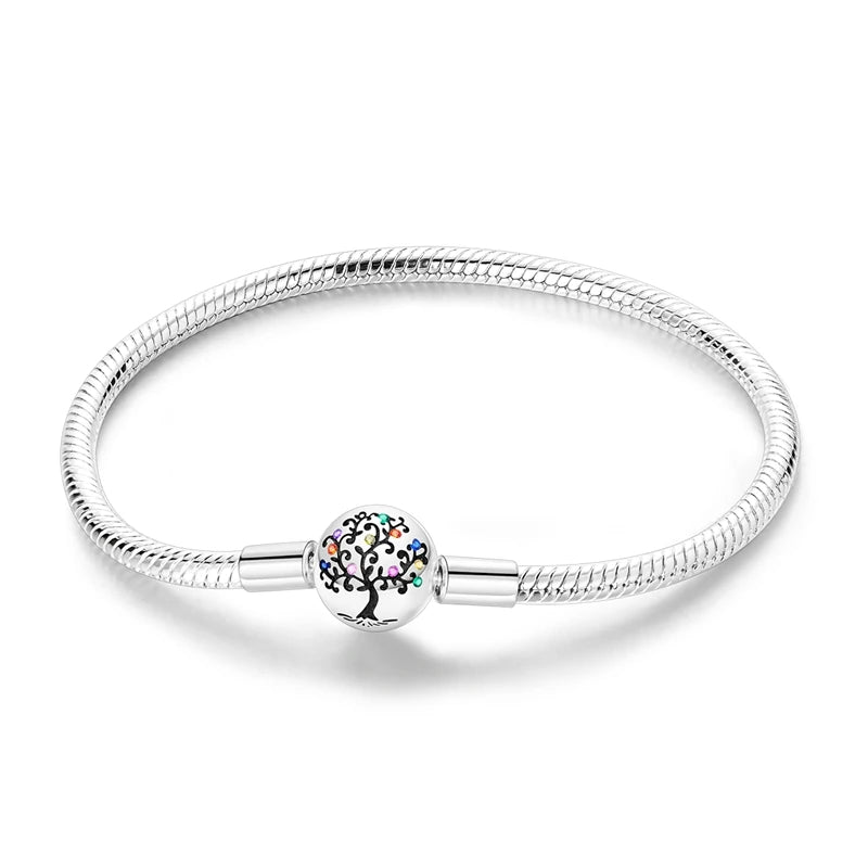 Elegant Heart Charm Bracelet – 925 Silver DIY Beads Jewelry