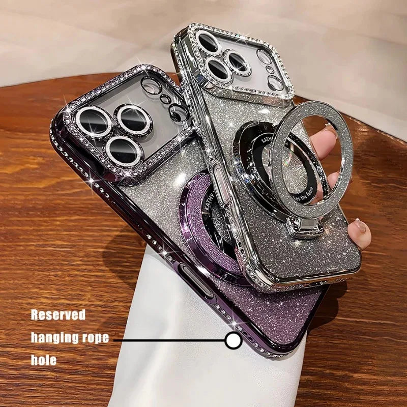 MAGNETIC CLEAR DIAMOND SHINE PHONE PROTECTION CASE