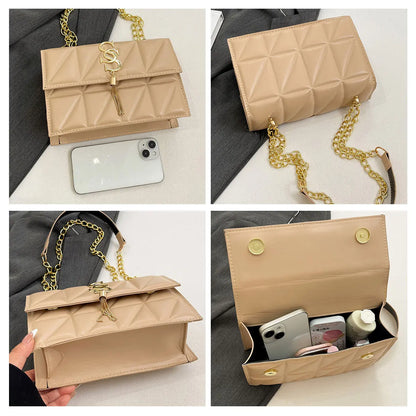 Trendy Quilted Square Crossbody Bag for Women