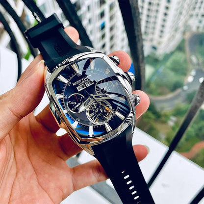 Luxury Barrel Design Automatic Watch – Stainless Steel Mechanical Edition