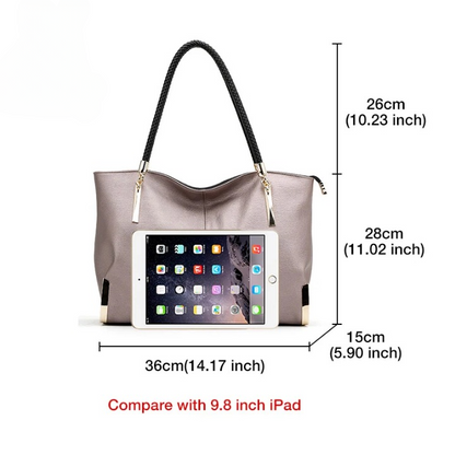 Luxury Leather Top Handle Bag – Spacious Designer Women’s Handbag