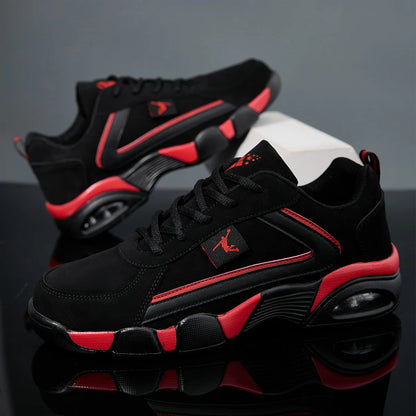 Men’s Air Cushion Casual Sneakers – Breathable Mesh & PU Sports Shoes