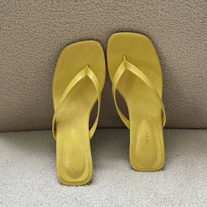 CHIC OPEN STYLE CASUAL HEEL SLIDES