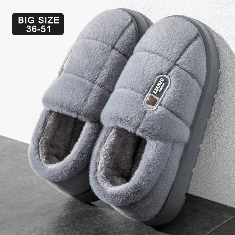 Luxury Plush Indoor Slippers for Men & Women – Soft Warm Anti-Slip Winter Comfort