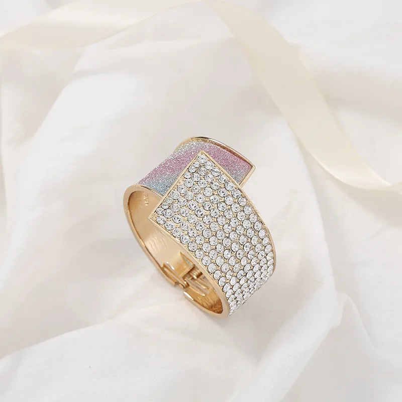 Luxury Diamond-Inspired Elastic Bracelet – Women Rose Gold Zircon Fashion Bangle