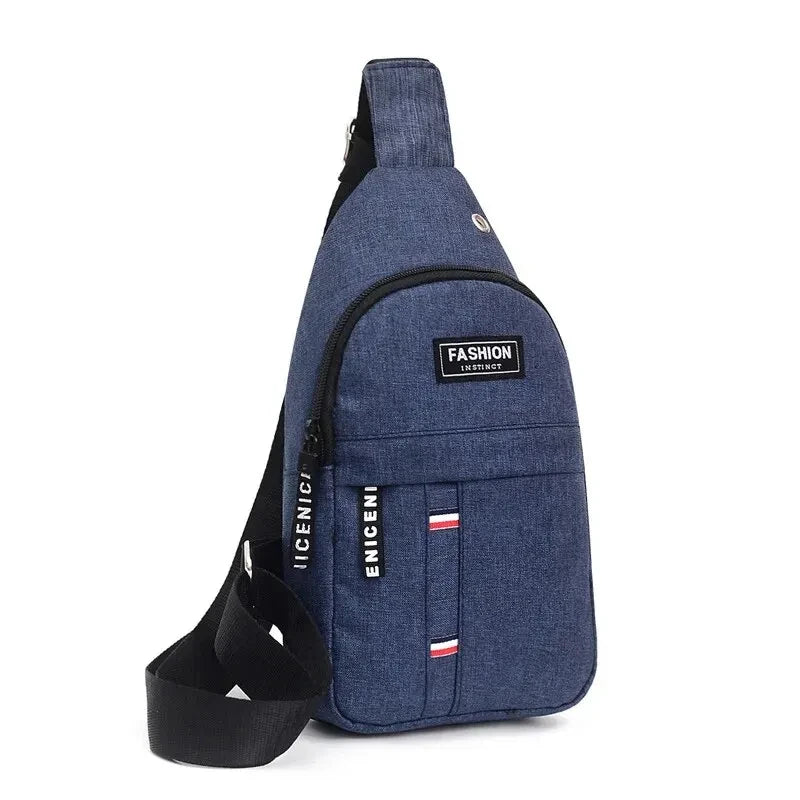 Nylon Canvas Men Shoulder Bag – Slim Crossbody Travel Messenger Bag