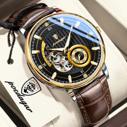 Luxury Skeleton Automatic Watch – Stainless Steel Luminous Design
